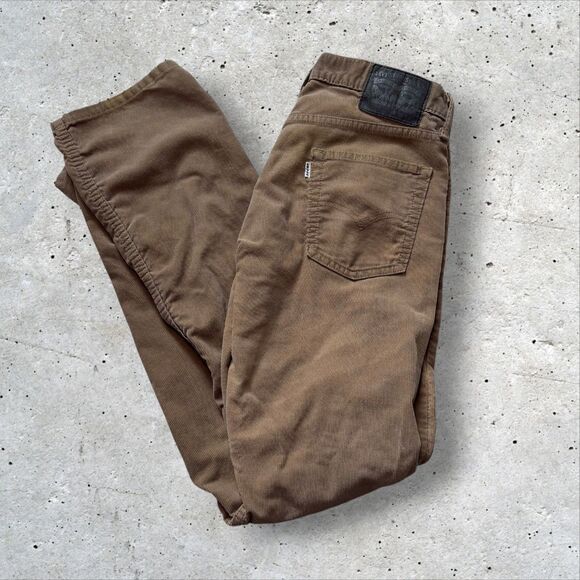 Levi’s 514 Corduroy Pants Brown Size 32x32 Flawed Distressed Straight - Picture 1 of 13